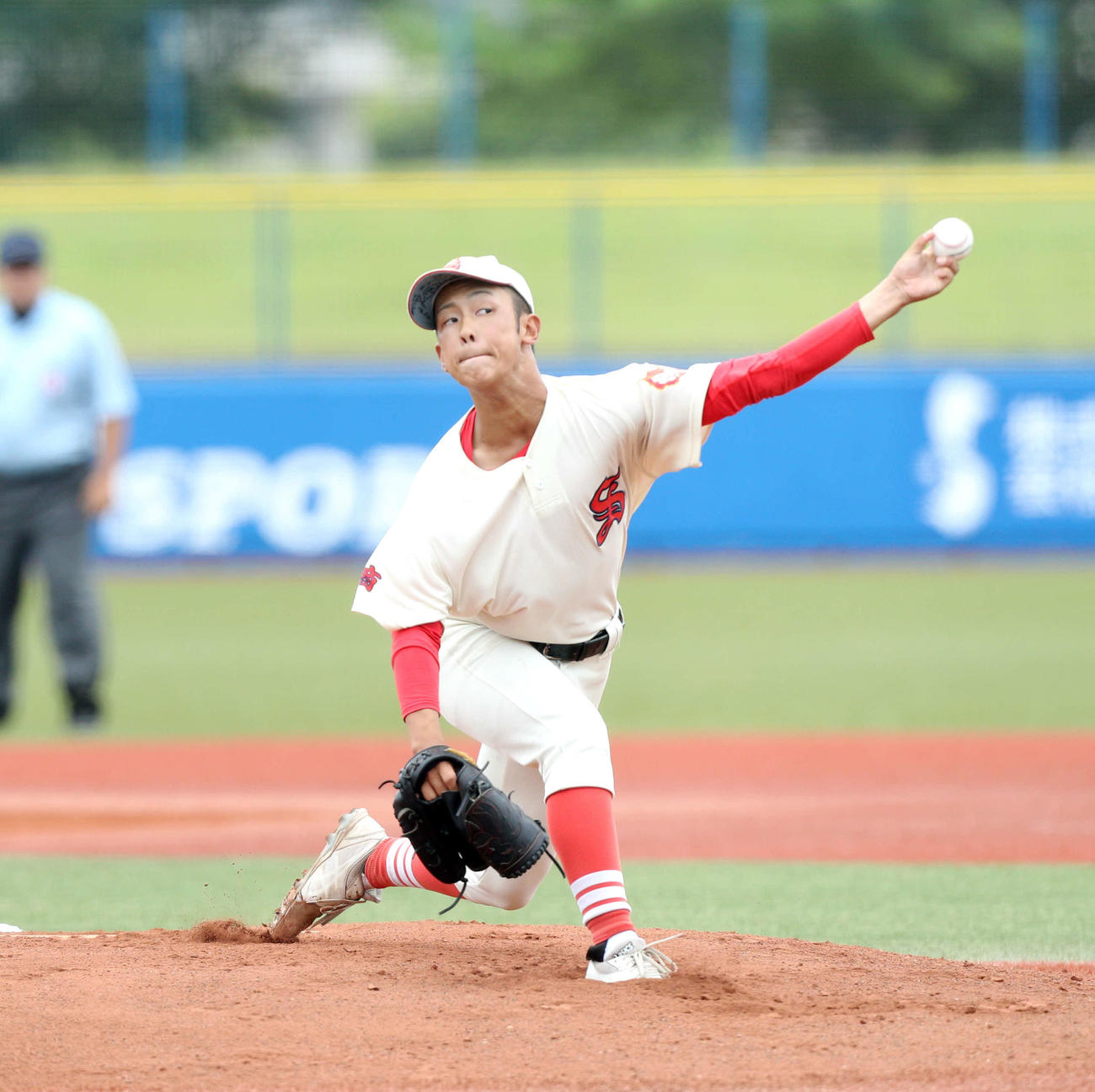 聖和学園対仙台商　先発の仙台商・井口（撮影・木村有優）