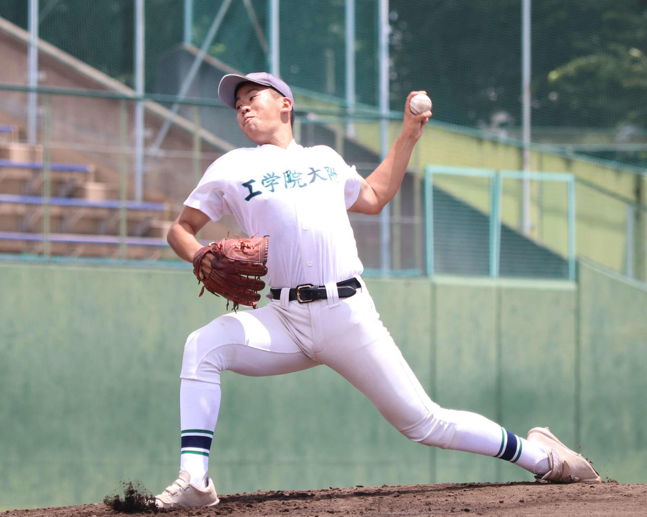 工学院大付対富士森　工学院大付先発の岩月（撮影・泉光太郎）