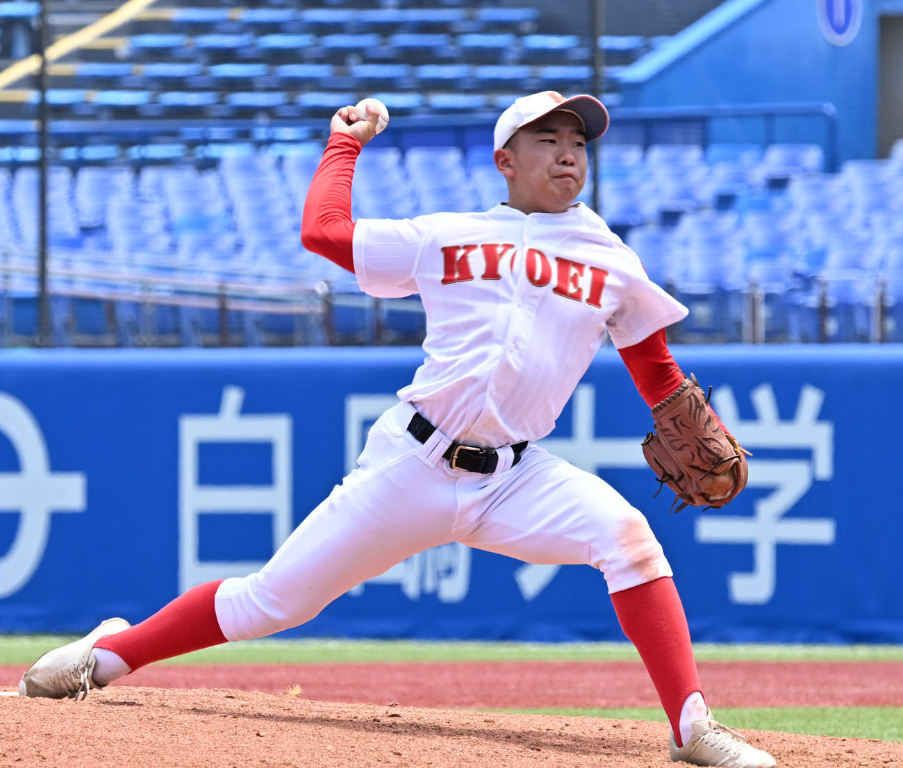 高校野球東東京大会　安田学園対共栄学園　安田学園戦に先発した首藤（撮影・千葉一成）