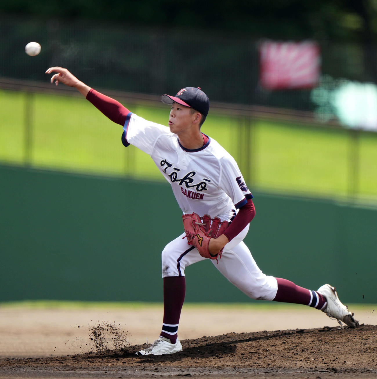 桐光学園対武相　力投する桐光学園先発の林（撮影・小島史椰）