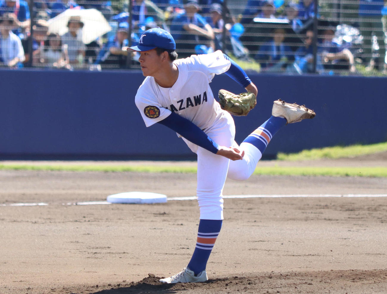 駒大高対工学院大付　駒大高先発の瀬野（撮影・泉光太郎）