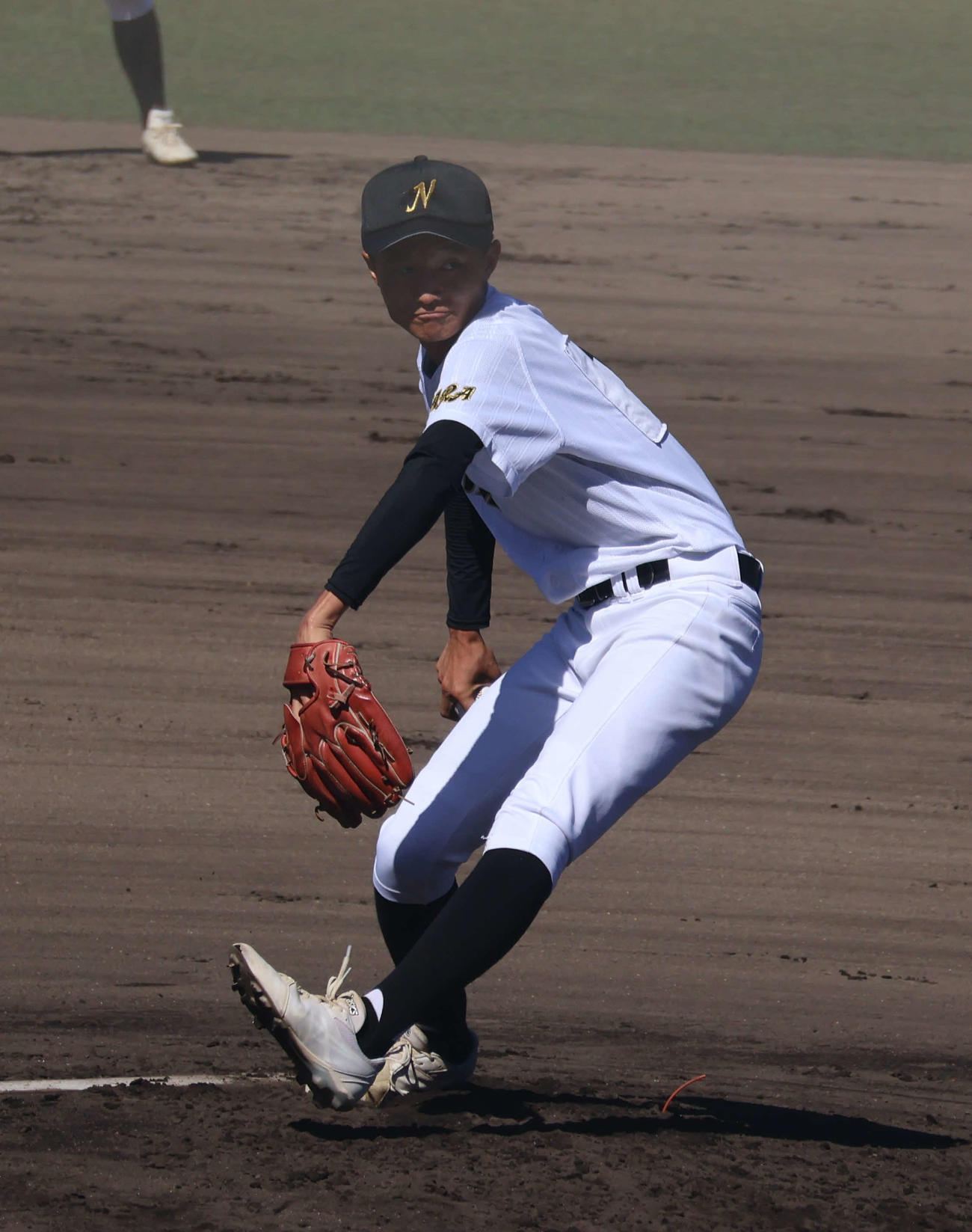 高校野球奈良大会2回戦西大和対磯城野　西大和学園先発の大西航平（撮影・佐藤奨真）