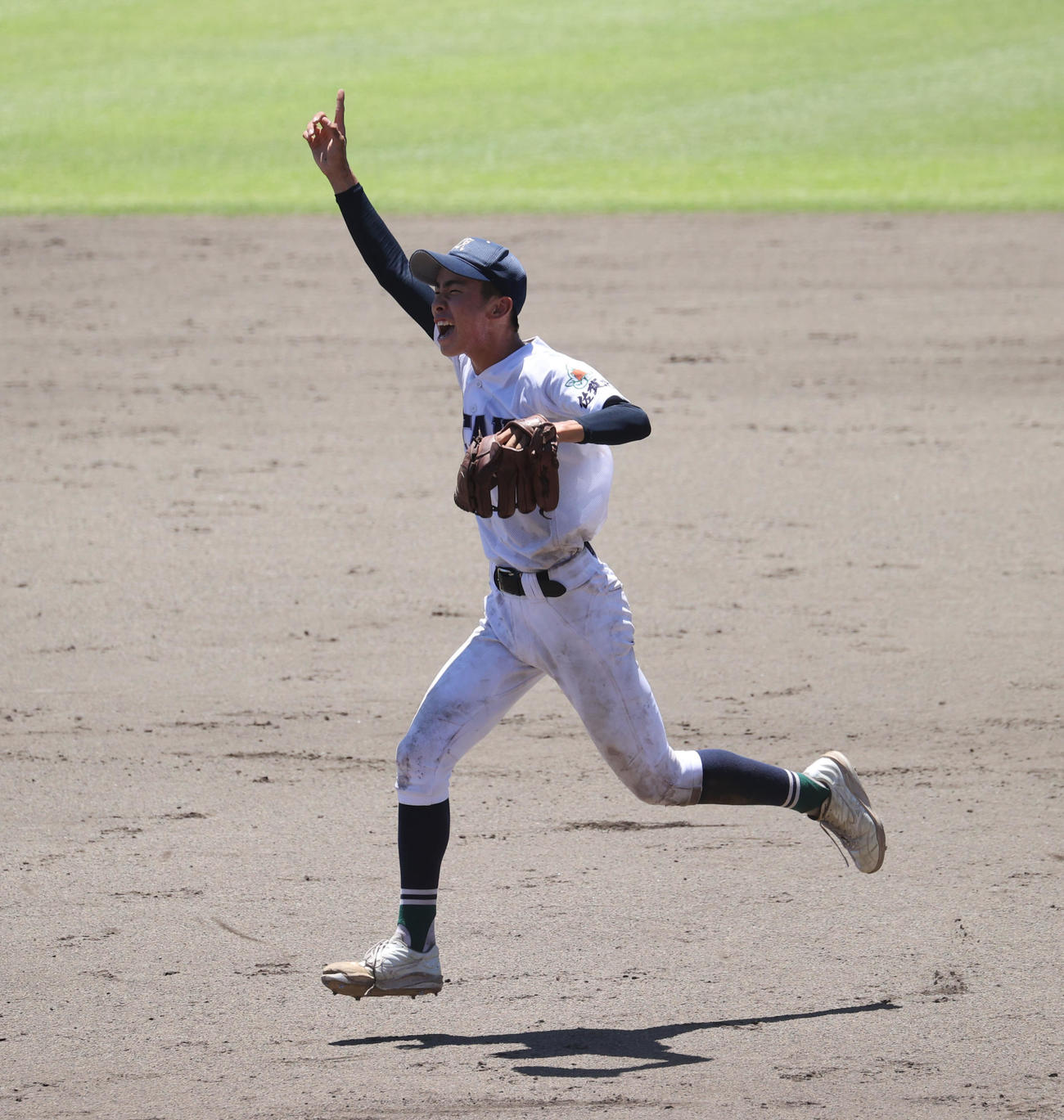 佐賀北対北陵　完封勝利を飾った佐賀北稲富（撮影・梅根麻紀）