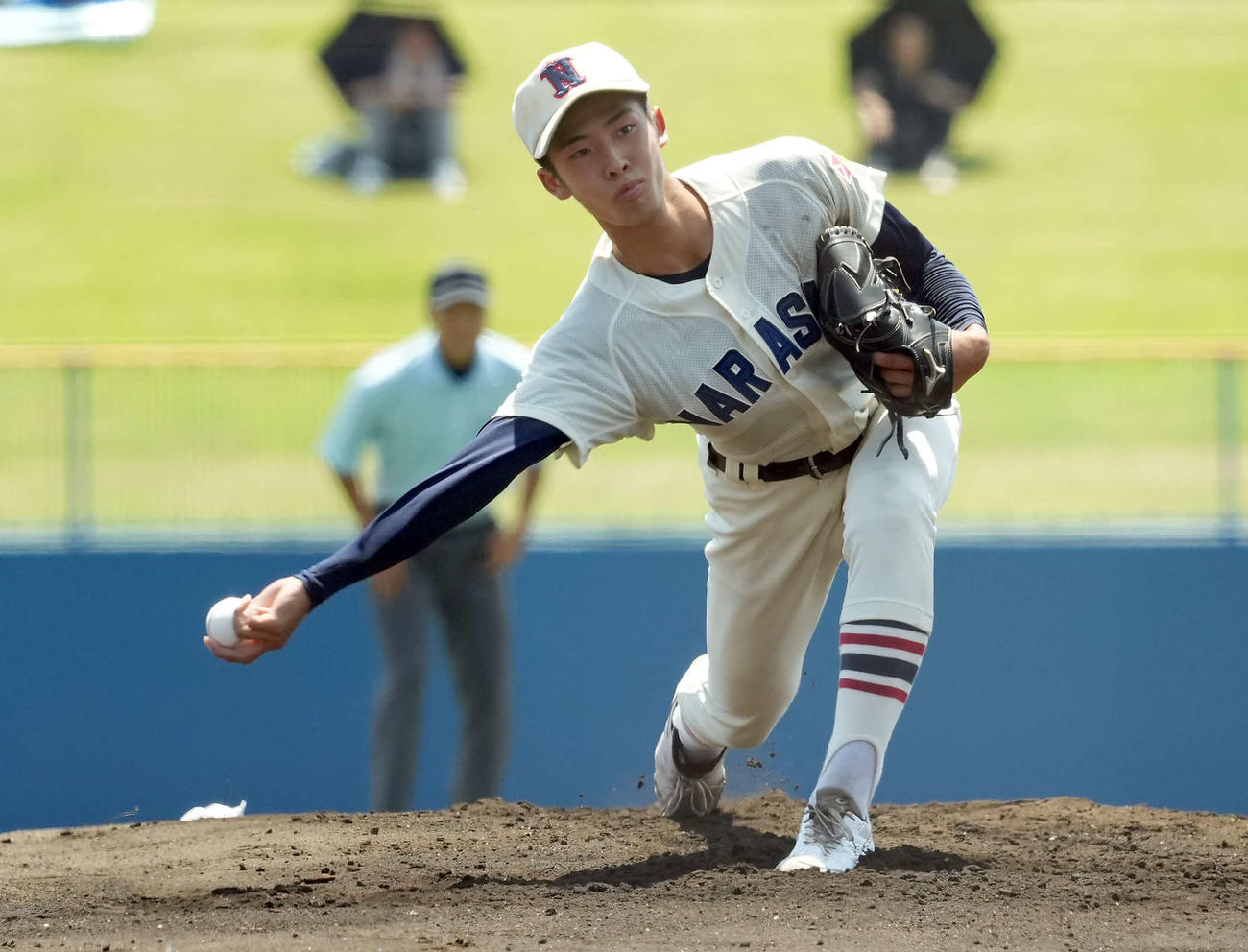 成田対習志野　習志野の先発中原（撮影・たえ見朱実）