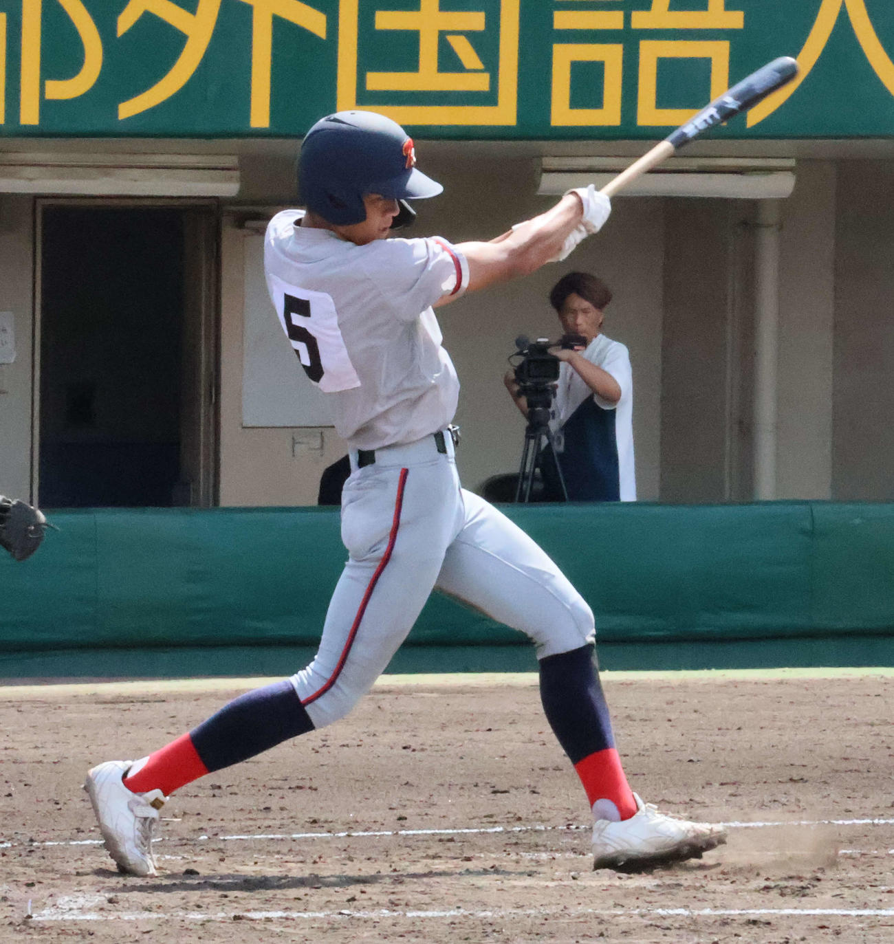 北嵯峨対京都国際　3安打1打点と活躍した京都国際・清水（撮影・大西真生）