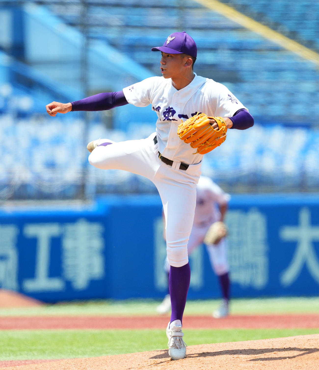 江戸川対関東第一　関東第一先発の石田（撮影・菅敏）