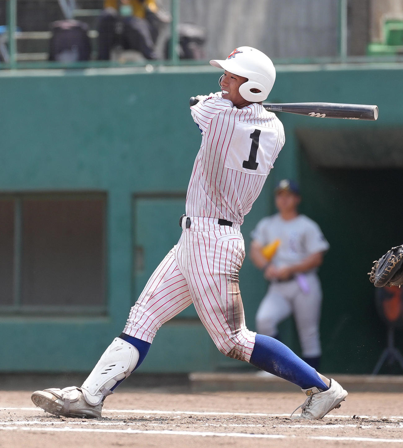 山村学園対西武台　3回表山村学園無死二、三塁、横田は2点適時二塁打を放つ（撮影・足立雅史）