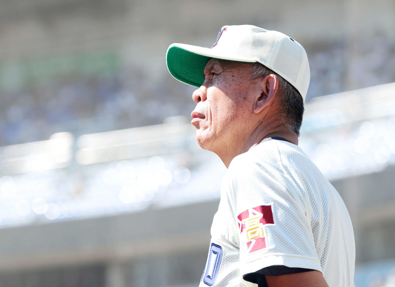 四街道対習志野　戦況を見つめる習志野・小林監督（撮影・鈴木正人）