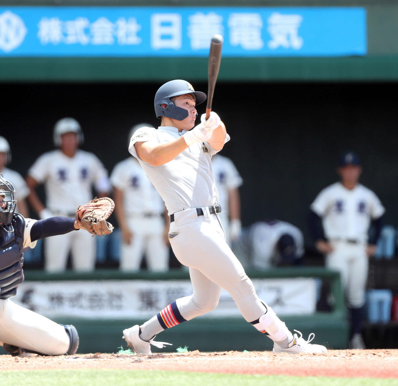 弘前学院聖愛対青森山田　打席に立つ青森山田・菊池（撮影・木村有優）
