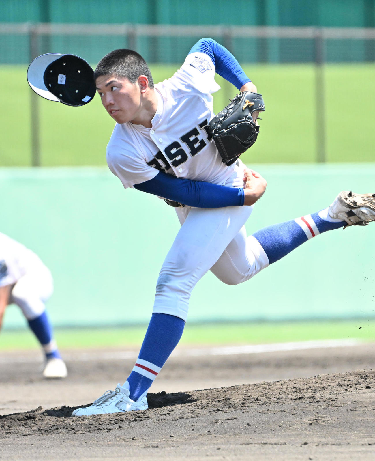 履正社対阪南大　履正社先発の今井珀翔（撮影・石井愛子）
