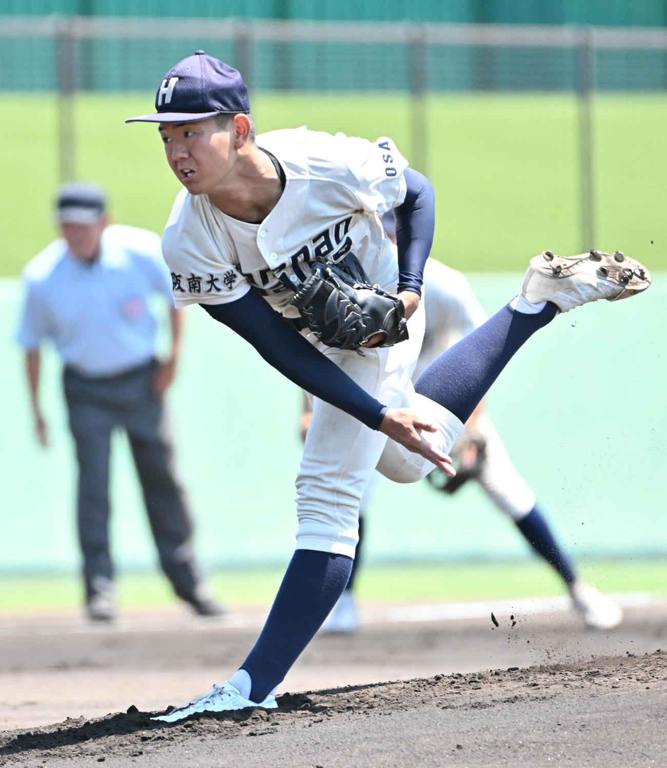 履正社対阪南大　阪南大先発の入来雄祐（撮影・石井愛子）