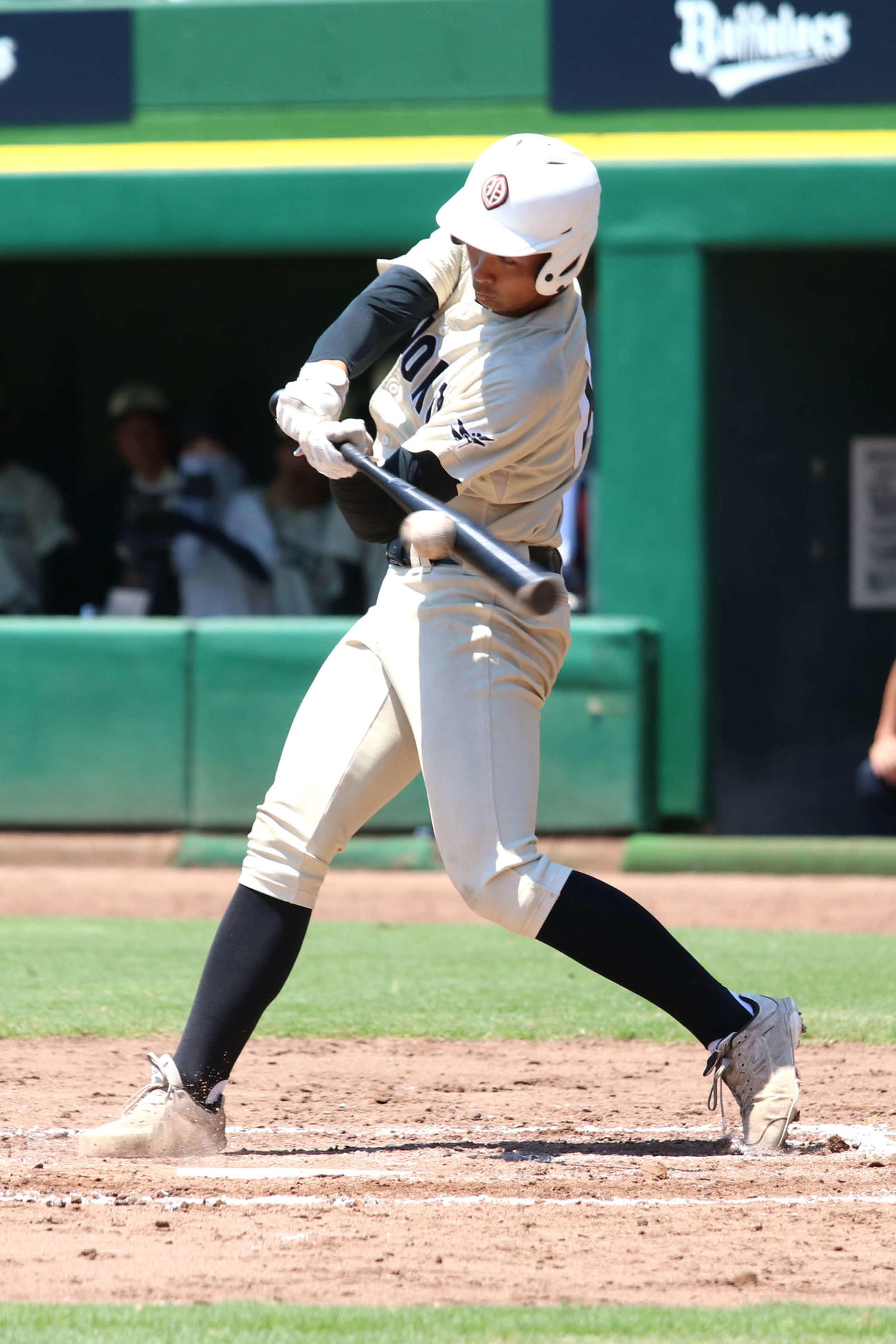 小野対三田学園　9回裏小野2死満塁、サヨナラの2点適時打を放つ松井（撮影・一樹）