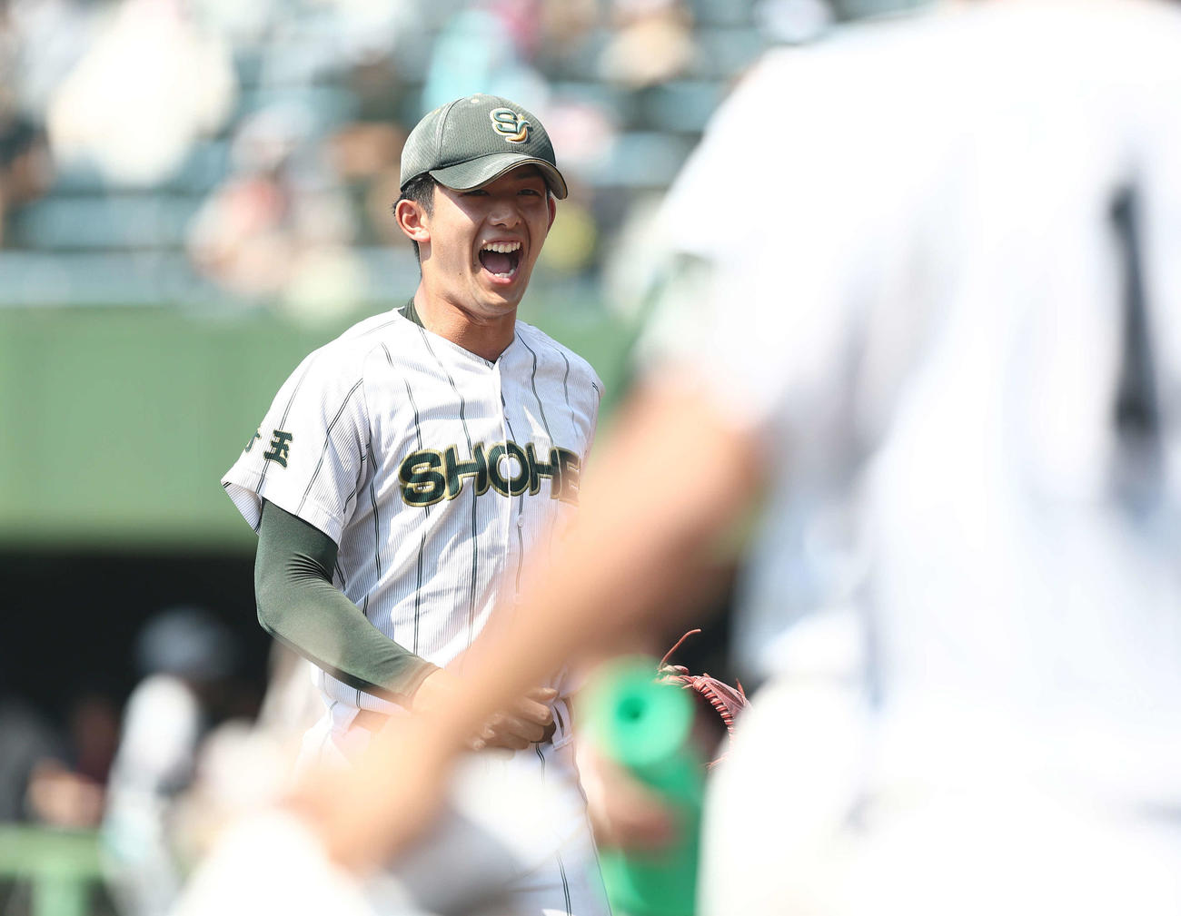 浦和実対昌平　1回表を抑える昌平・窪田（撮影・河田真司）