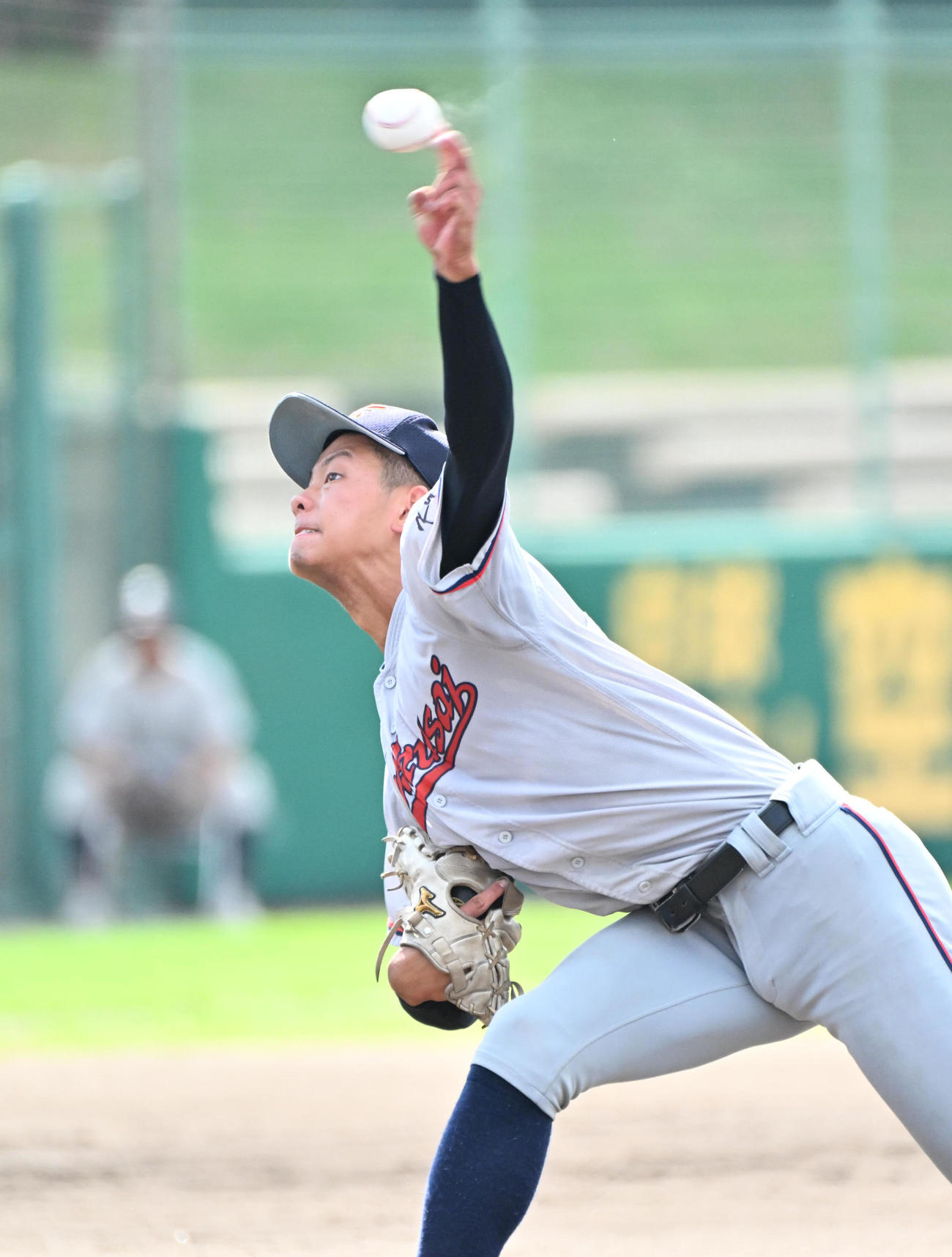 立命館宇治対京都国際　京都国際先発の西村一毅（撮影・石井愛子）