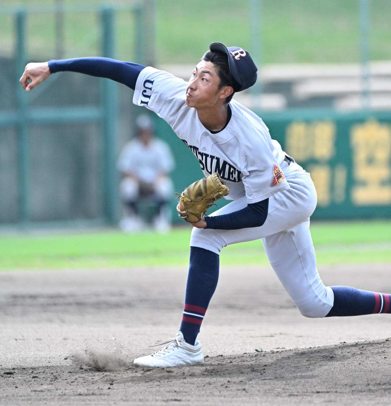 立命館宇治対京都国際　立命館宇治先発の柴田淳之介（撮影・石井愛子）