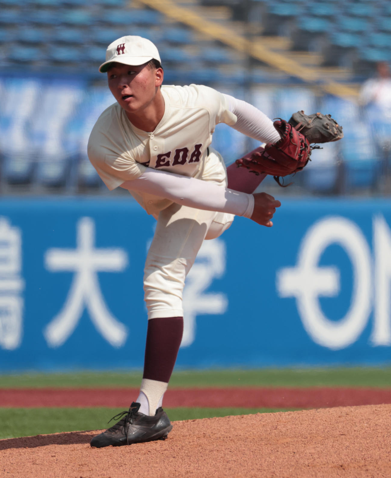 八王子学園八王子対早大学院　先発した早大学院・古田（撮影・柴田隆二）