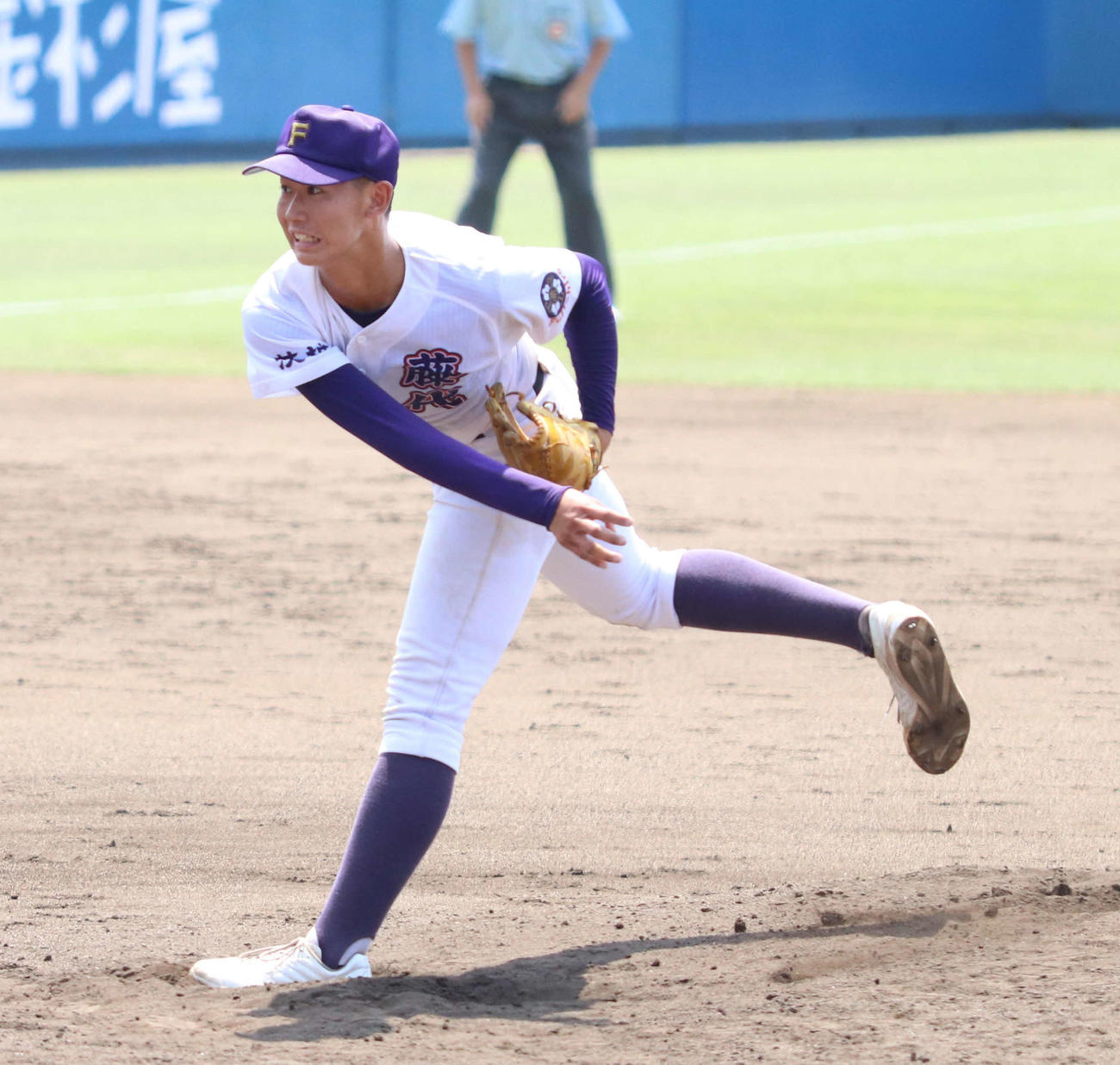 常総学院－藤代　先発し力投する藤代・斉藤（撮影・寺本吏輝）