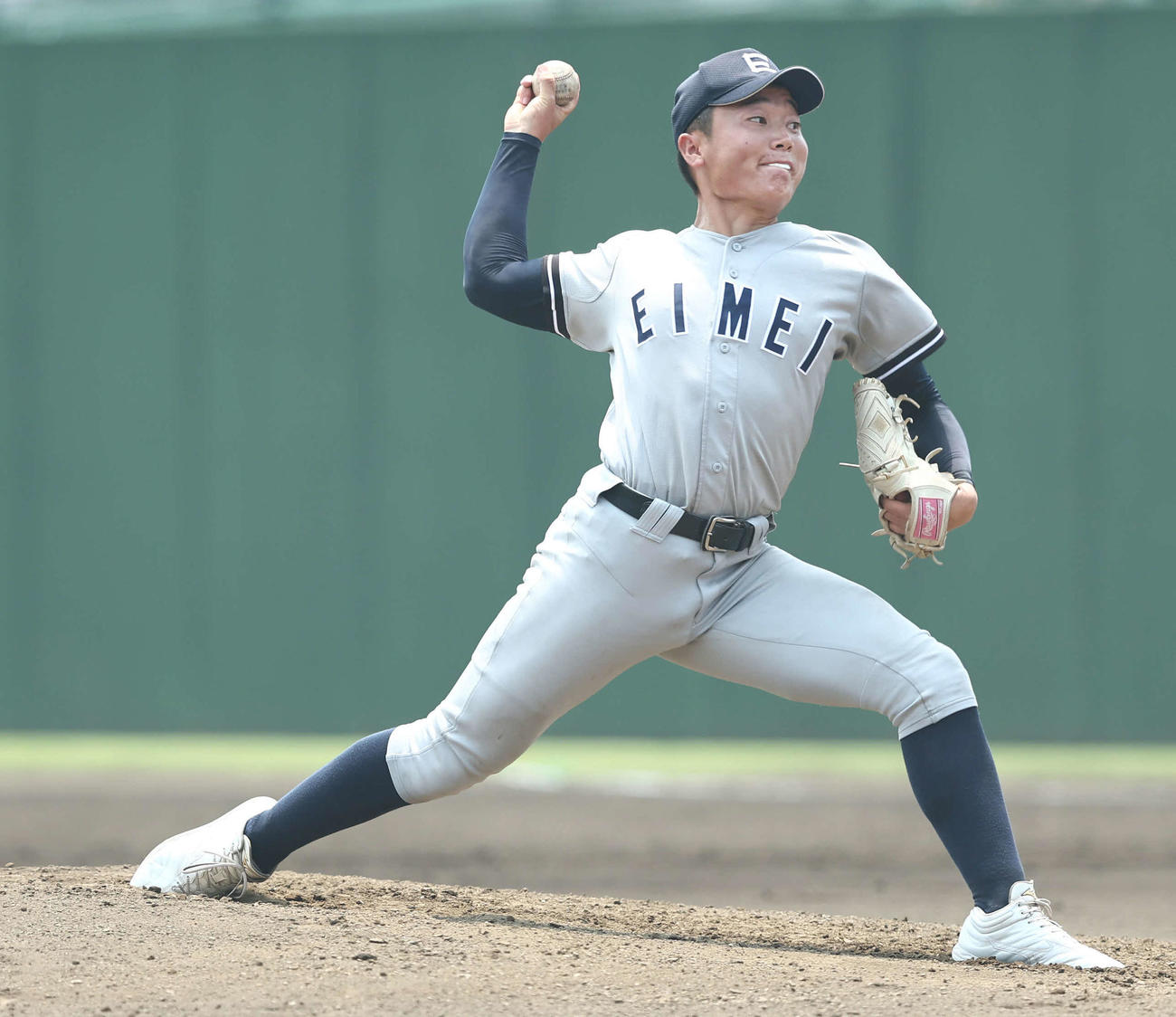 叡明対山村学園先発登板する叡明・田口（撮影・河田真司）