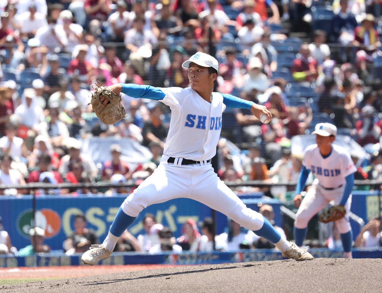 八千代松陰対習志野　力投する八千代松陰先発・高橋優（撮影・丹羽敏通）