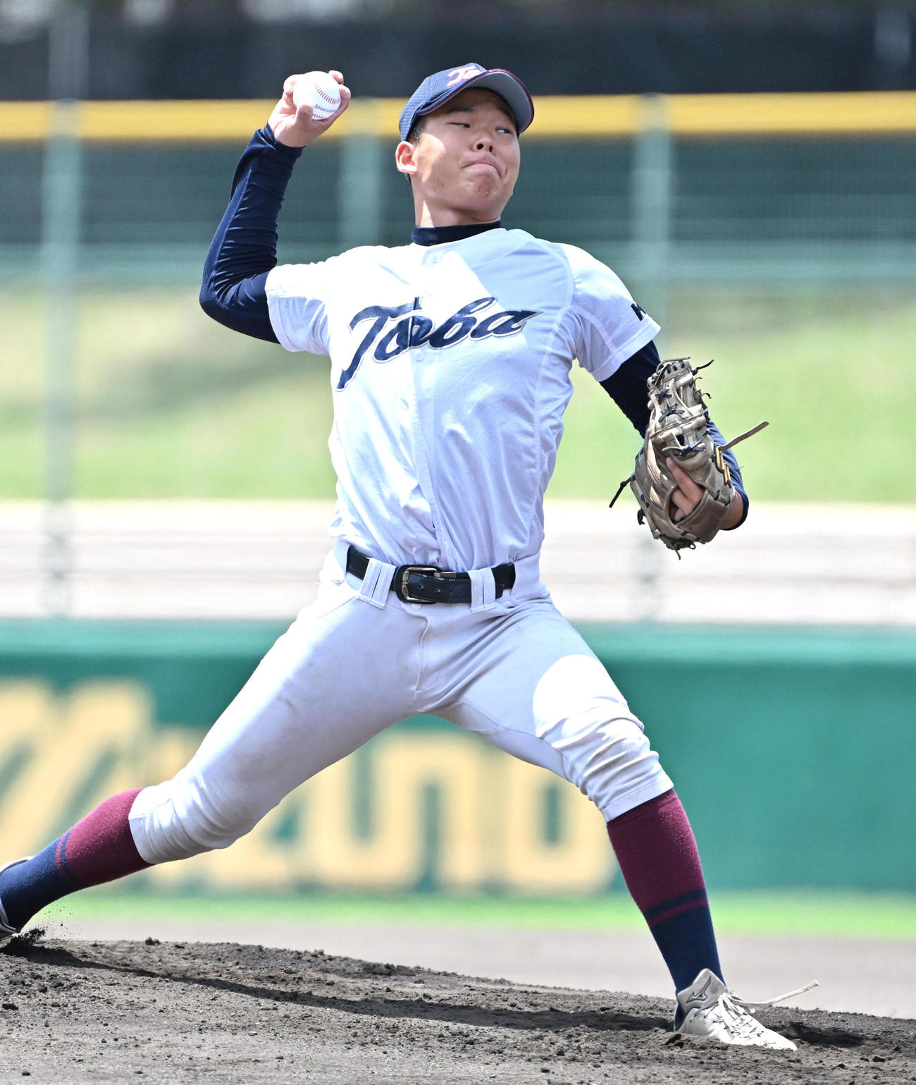京都外大西対鳥羽　鳥羽先発の正村翔太（撮影・石井愛子）