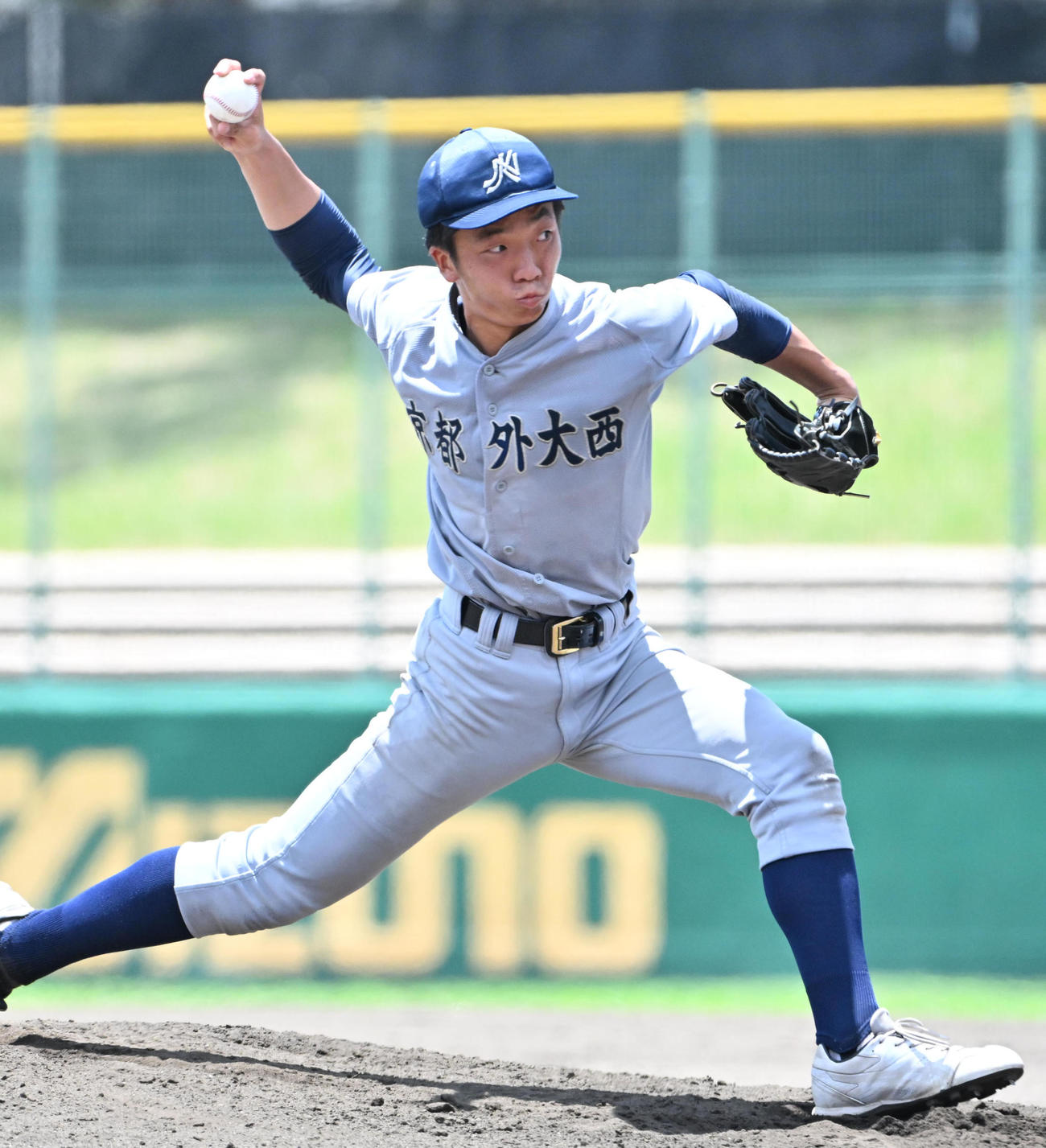 京都外大西対鳥羽　京都外大西先発の茅原樹（撮影・石井愛子）