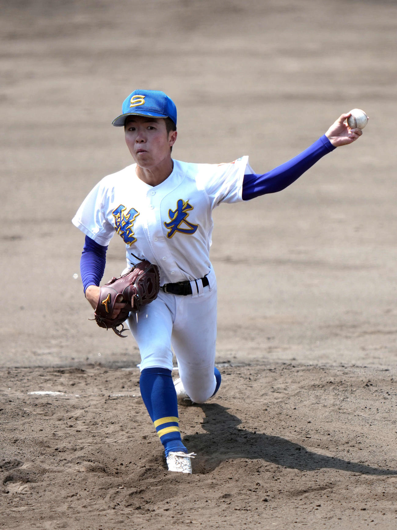 会津北嶺対聖光学院　力投する聖光学院先発の大嶋（撮影・小島史椰）