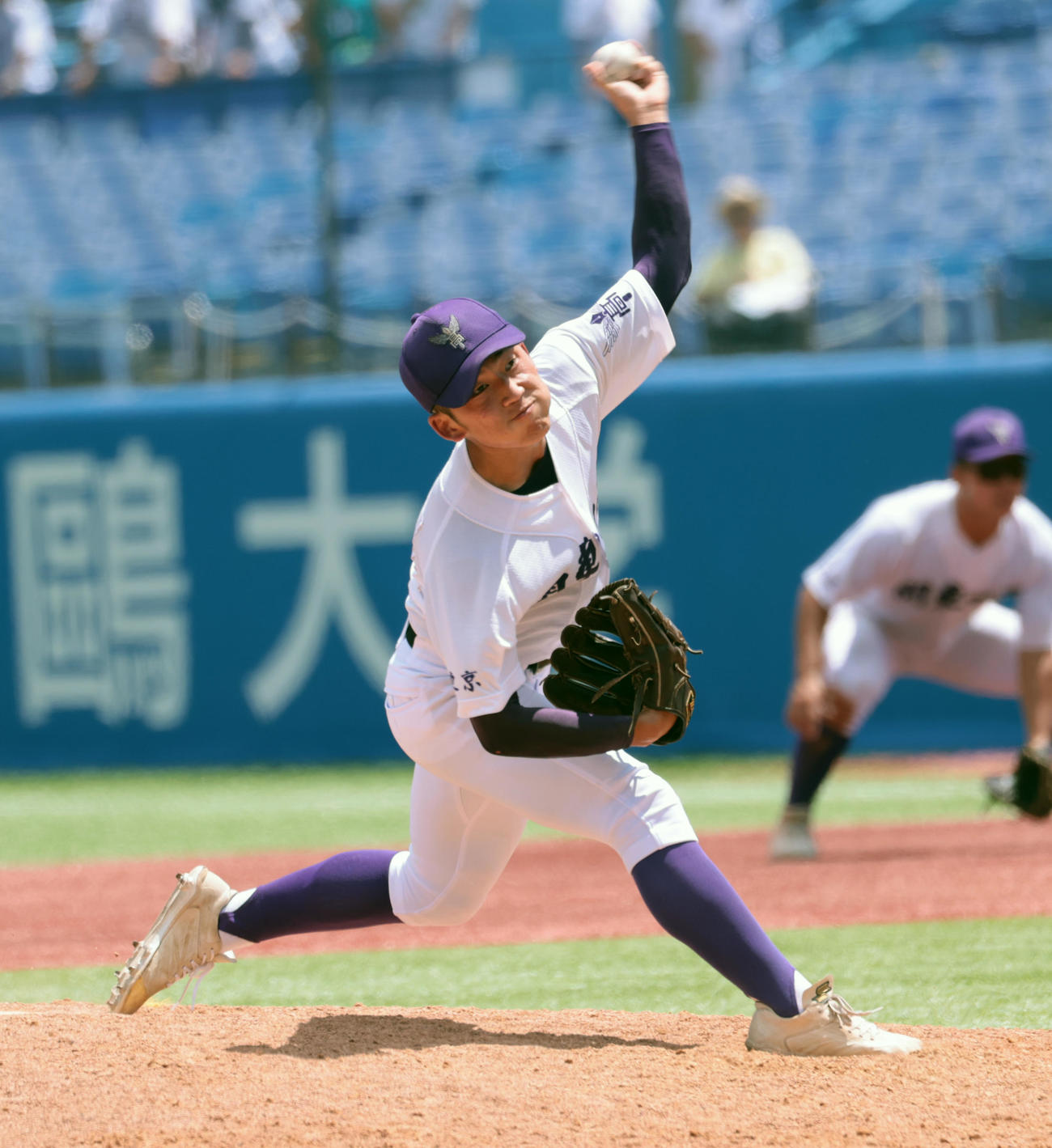 実践学園対関東第一　5安打完封勝利を挙げた関東第一・坂本（撮影・柴田隆二）