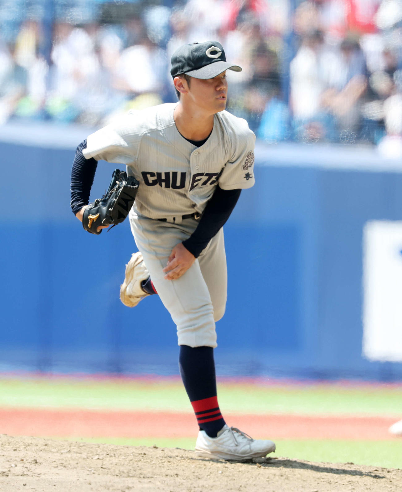 新潟産大付対中越　力投する中越・遠藤（撮影・鈴木正人）