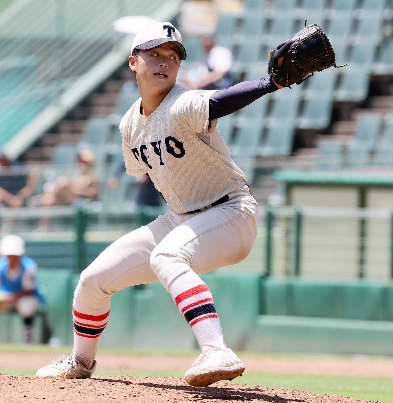 東洋大姫路対報徳学園　報徳学園戦に先発した東洋大姫路の木下（撮影・加藤哉）