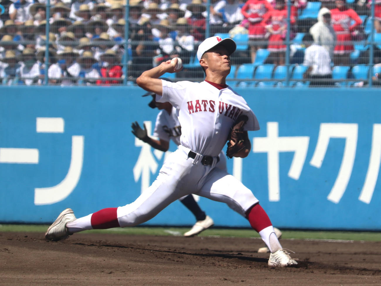 愛媛大会決勝　松山商対済美　先発した、松山商のエース小林（撮影・中島麗）