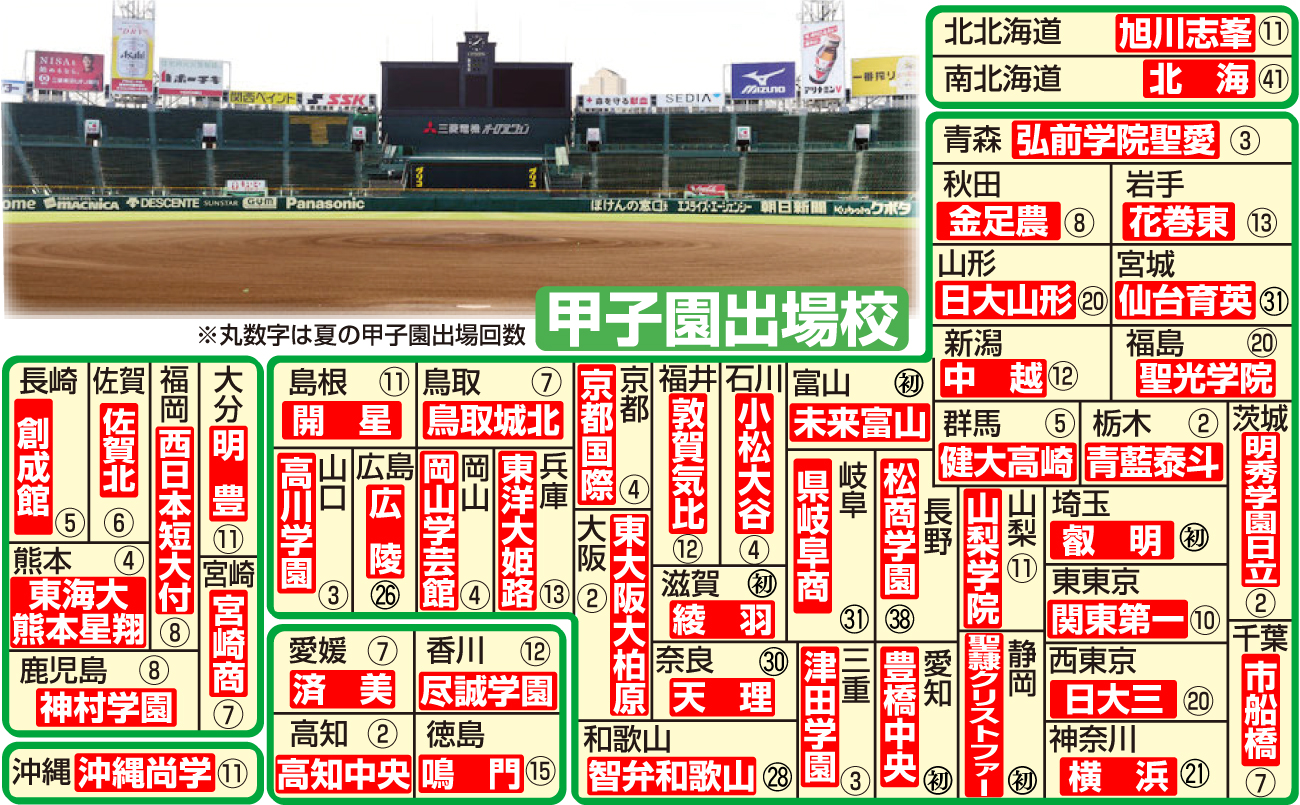 【イラスト】夏の甲子園出場校と地方大会決勝の日程