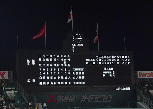 旭川志峯対広陵 旭川志峯を破って広陵が勝利した(撮影・岩下翔太)