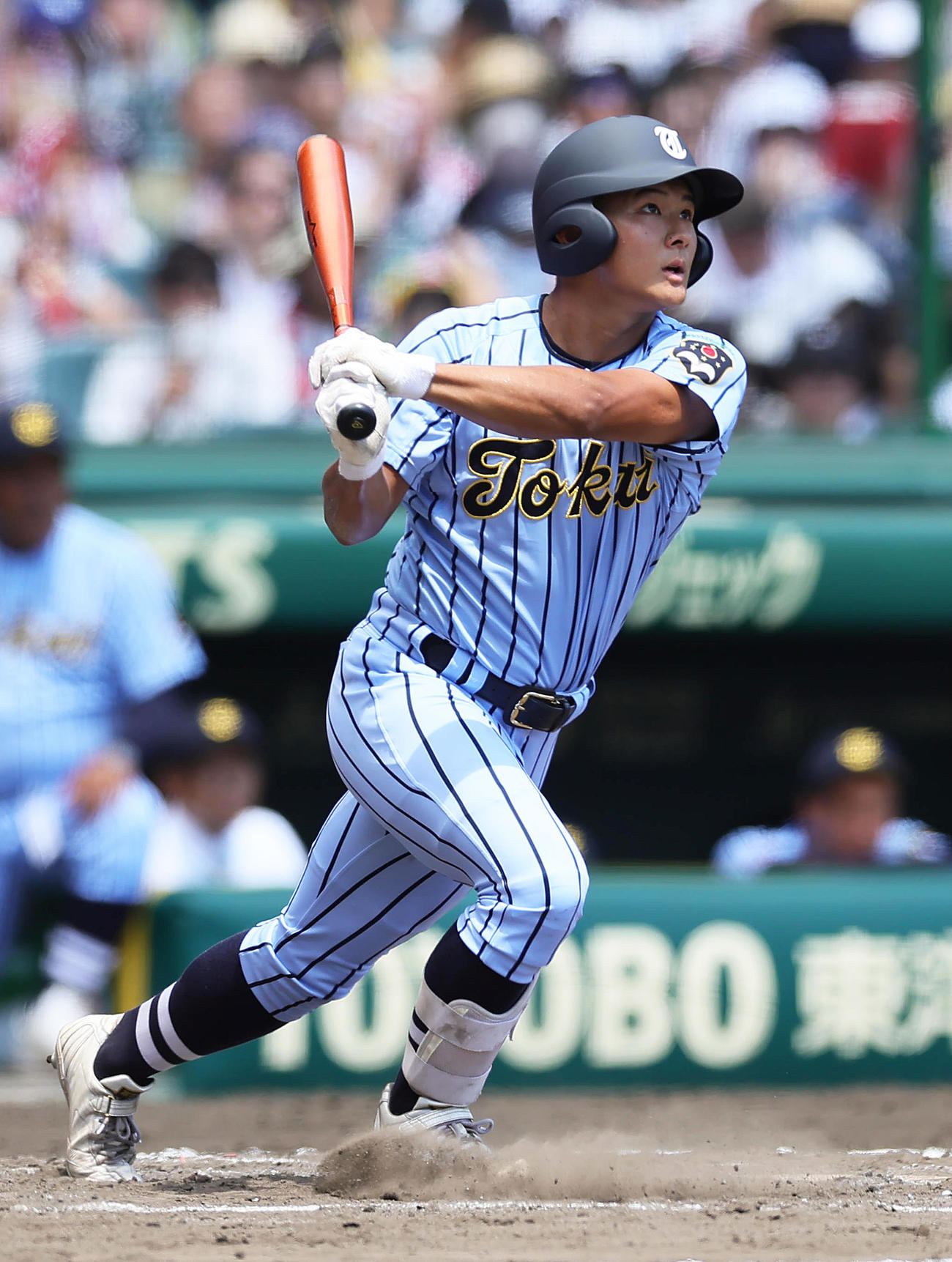 2024年8月12日　全国高校野球選手権、第6日　東海大相模の柴田元気が大会第1号となるソロ本塁打を放った