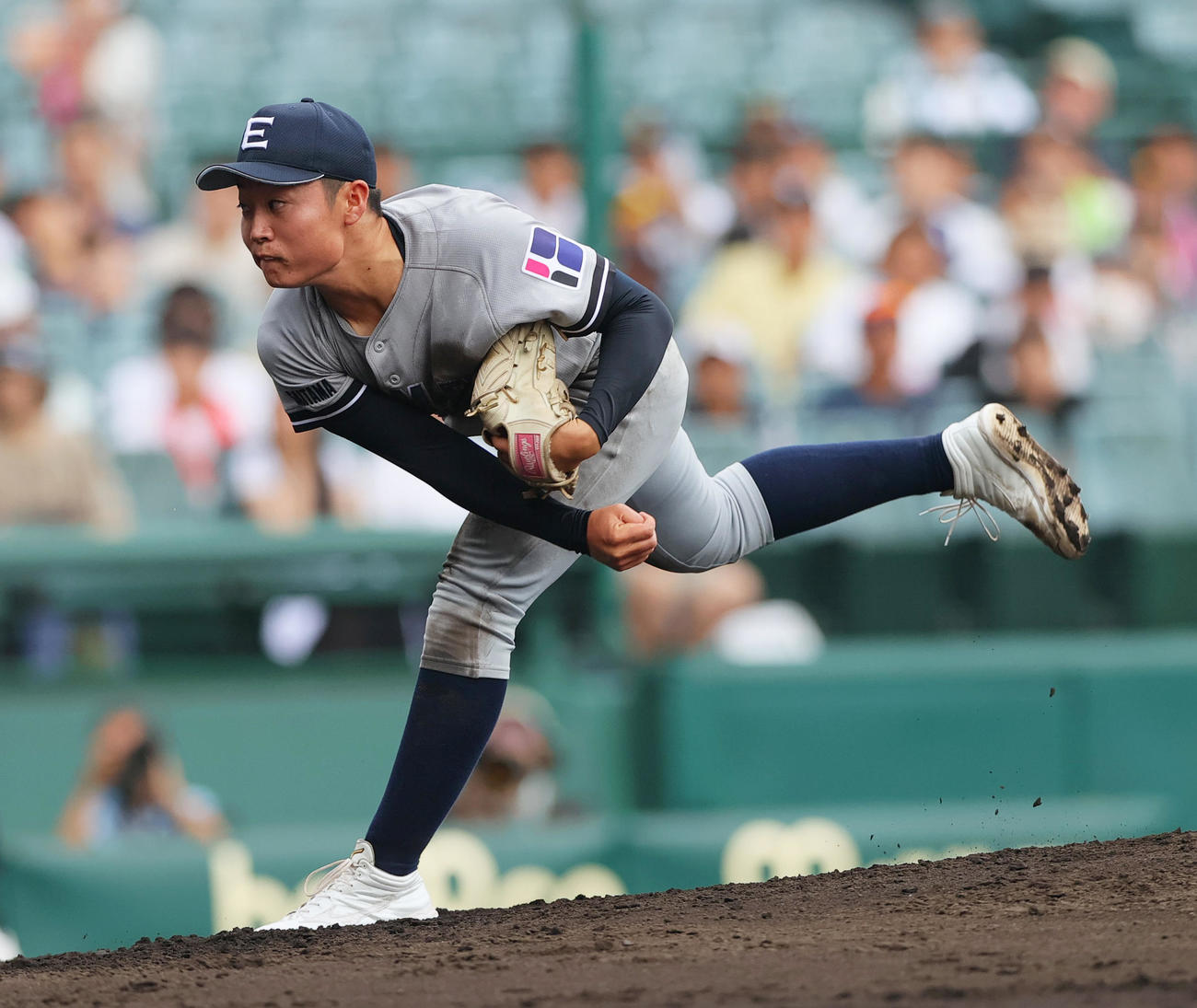 叡明対津田学園　3回裏に登板する叡明の田口（撮影・上山淳一）