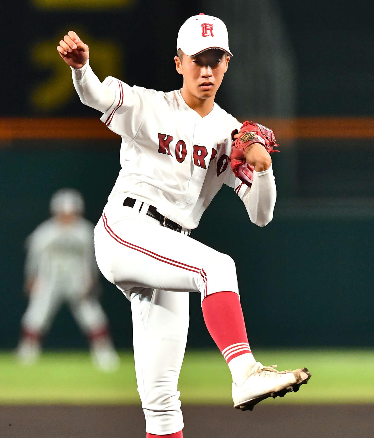 旭川志峯対広陵　広陵先発の堀田（撮影・岩下翔太）