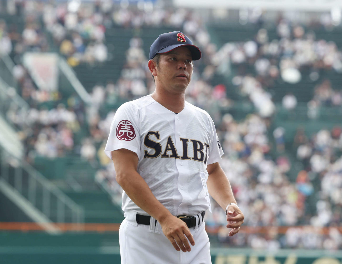 済美対東洋大姫路　済美・田坂僚馬監督（撮影・増田悦実）