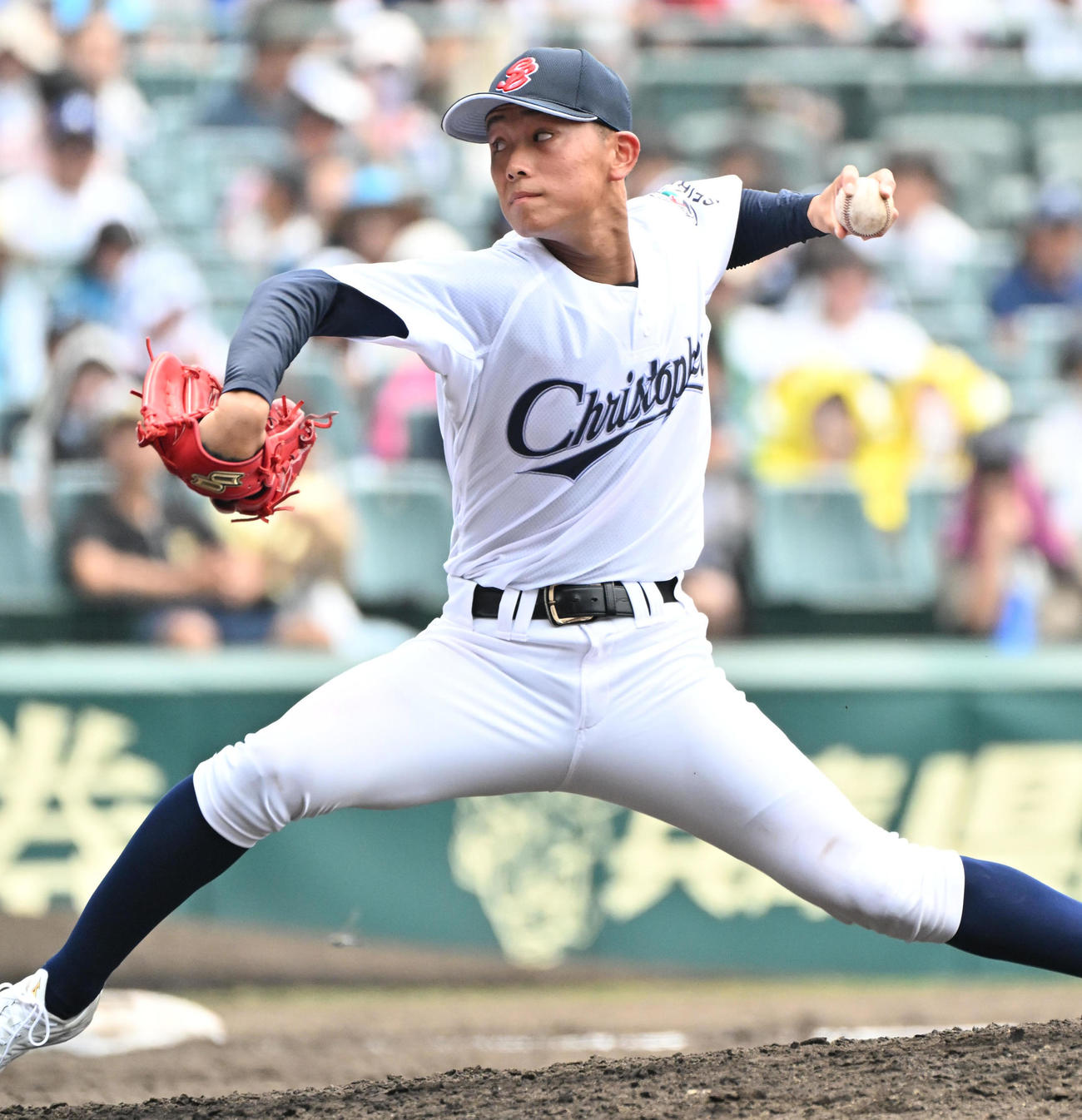 聖隷クリストファー対明秀学園日立　聖隷クリストファー先発の高部陸（撮影・石井愛子）