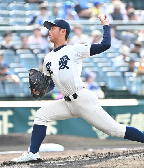 第107回全国高校野球選手権大会・5日目 弘前学院聖愛対西日本短大付 弘前学院聖愛先発の芹川丈治(撮影・石井愛子)