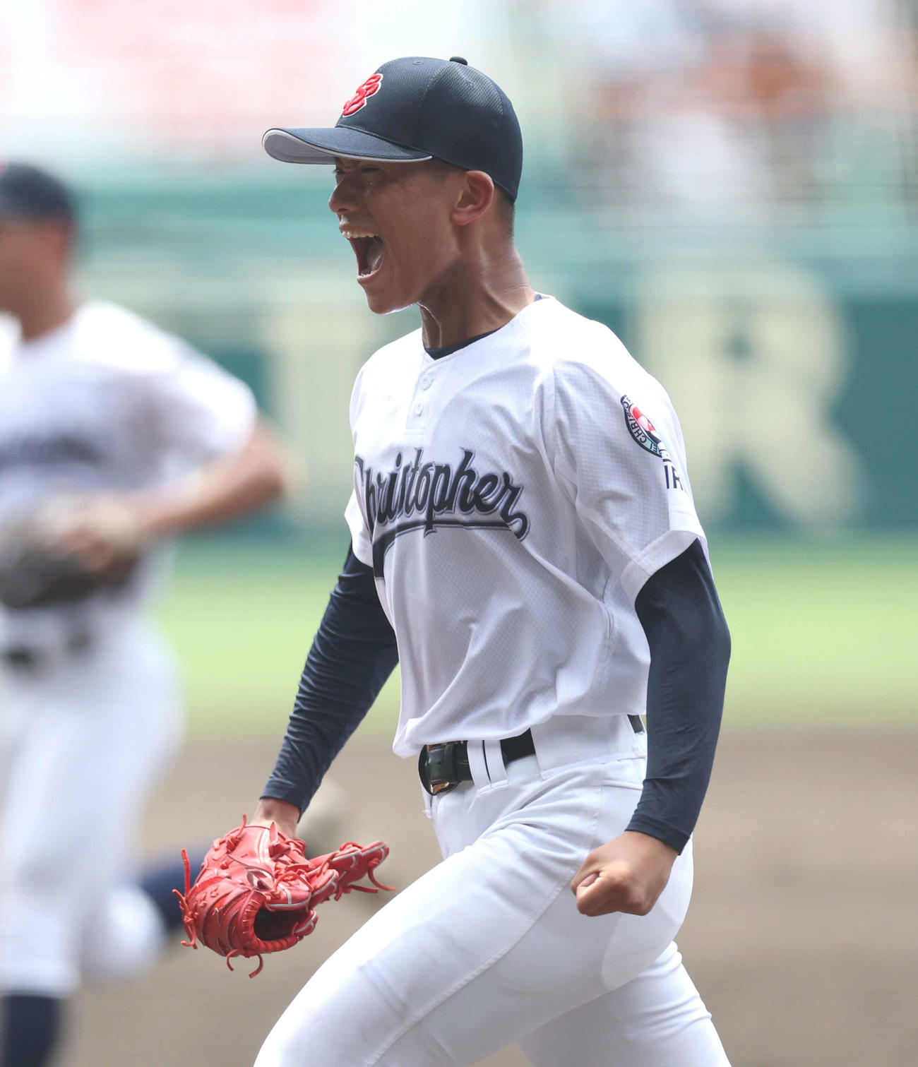 聖隷クリストファー対明秀学園日立　守り切り喜びの声を上げる聖隷クリストファー・高部（撮影・増田悦実）