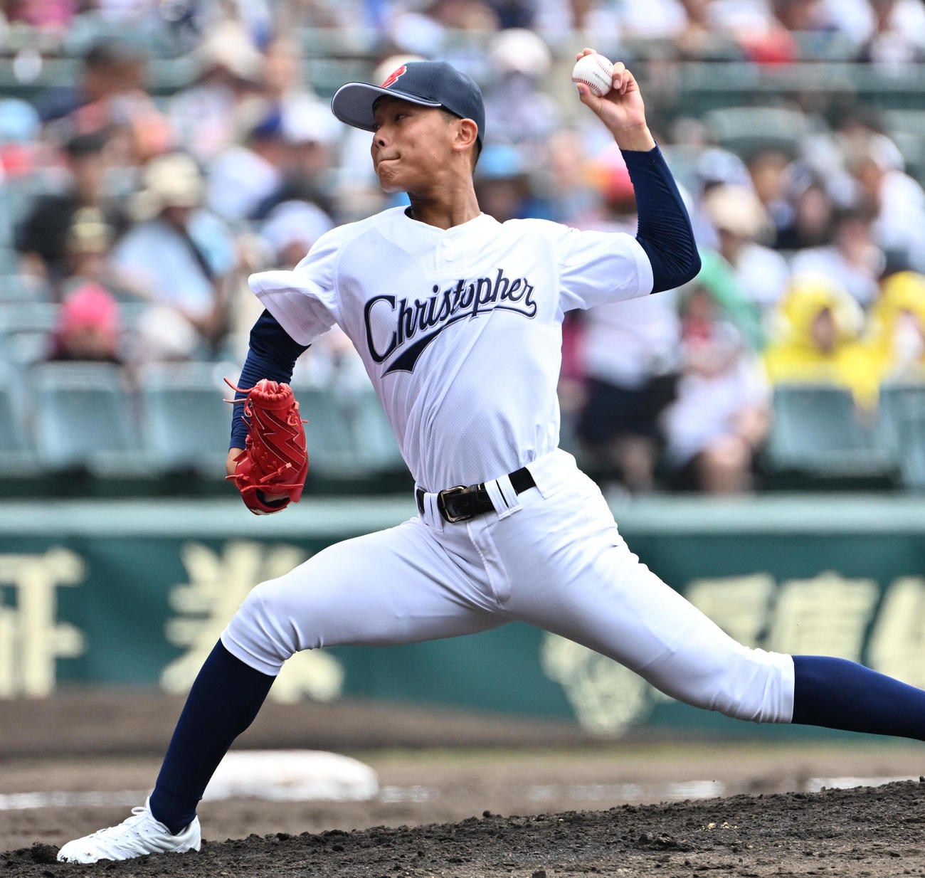 聖隷クリストファー対明秀学園日立　聖隷クリストファー先発の高部陸（撮影・石井愛子）