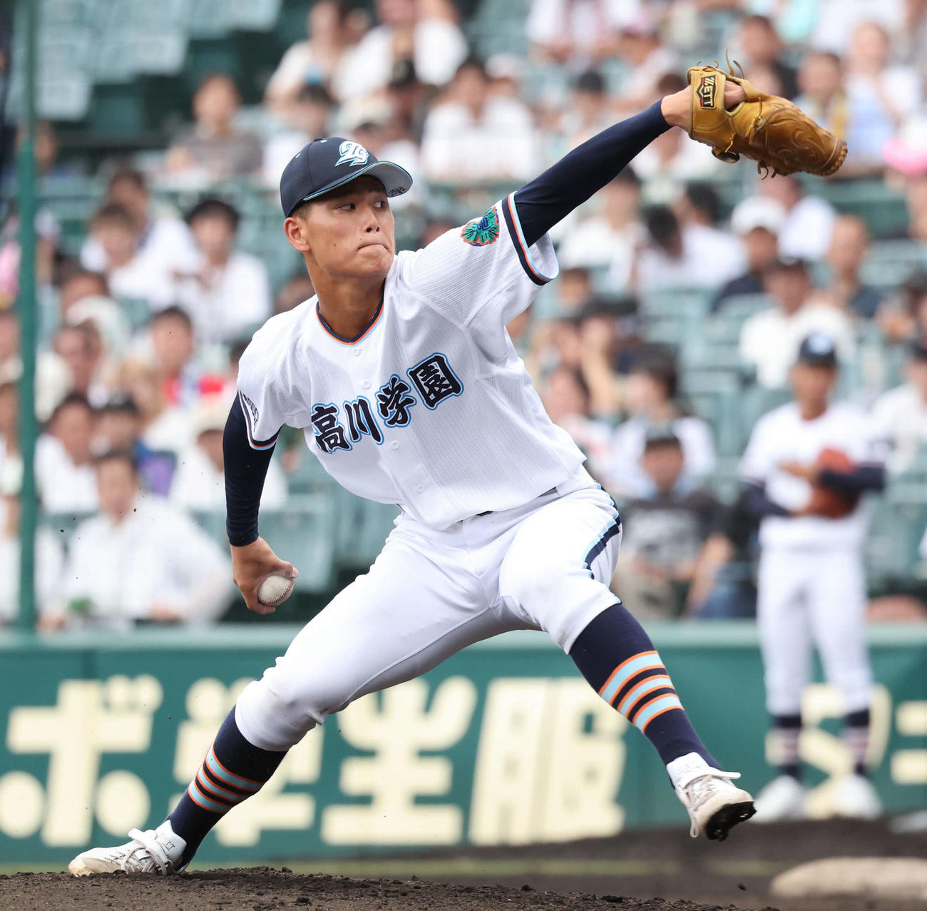 高川学園対未来富山　高川学園先発の木下（撮影・西尾就之）