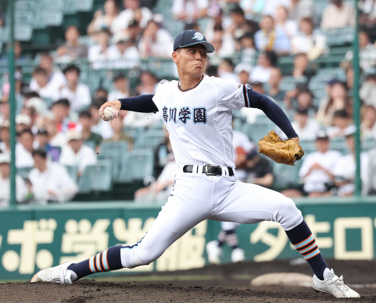 高川学園対未来富山　高川学園先発の木下（撮影・西尾就之）