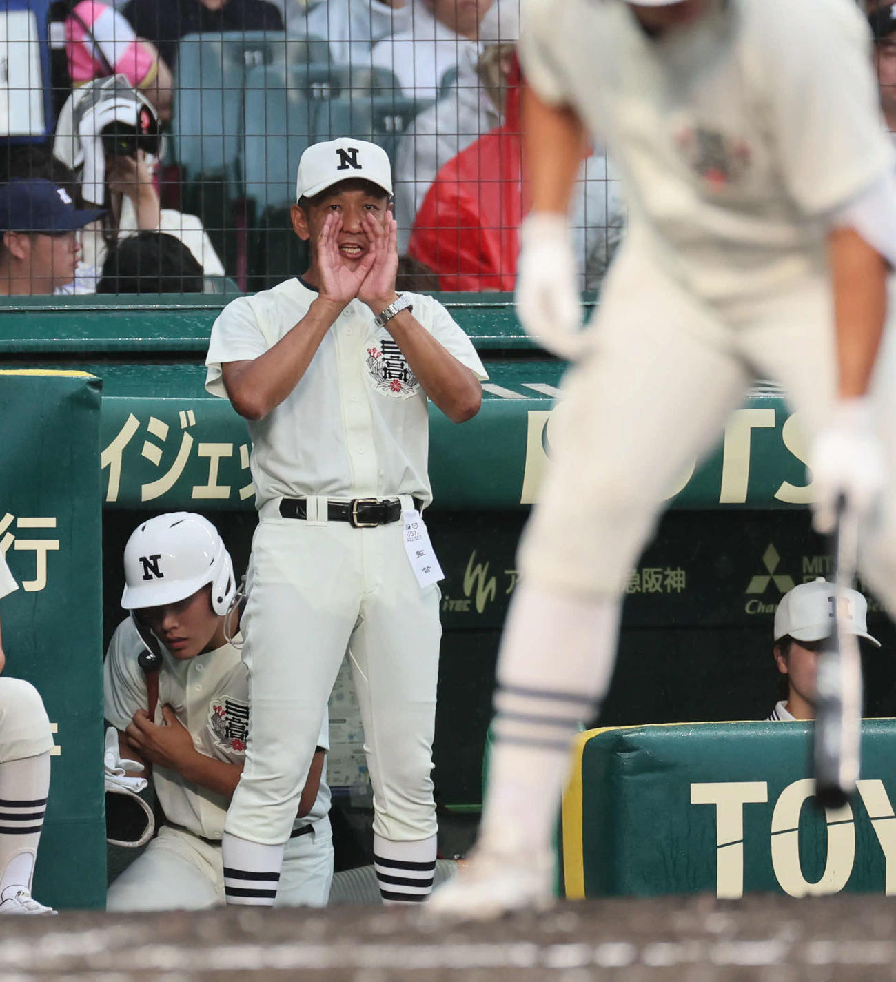 豊橋中央対日大三　ベンチから声を出す日大三・三木監督（撮影・宮崎幸一)