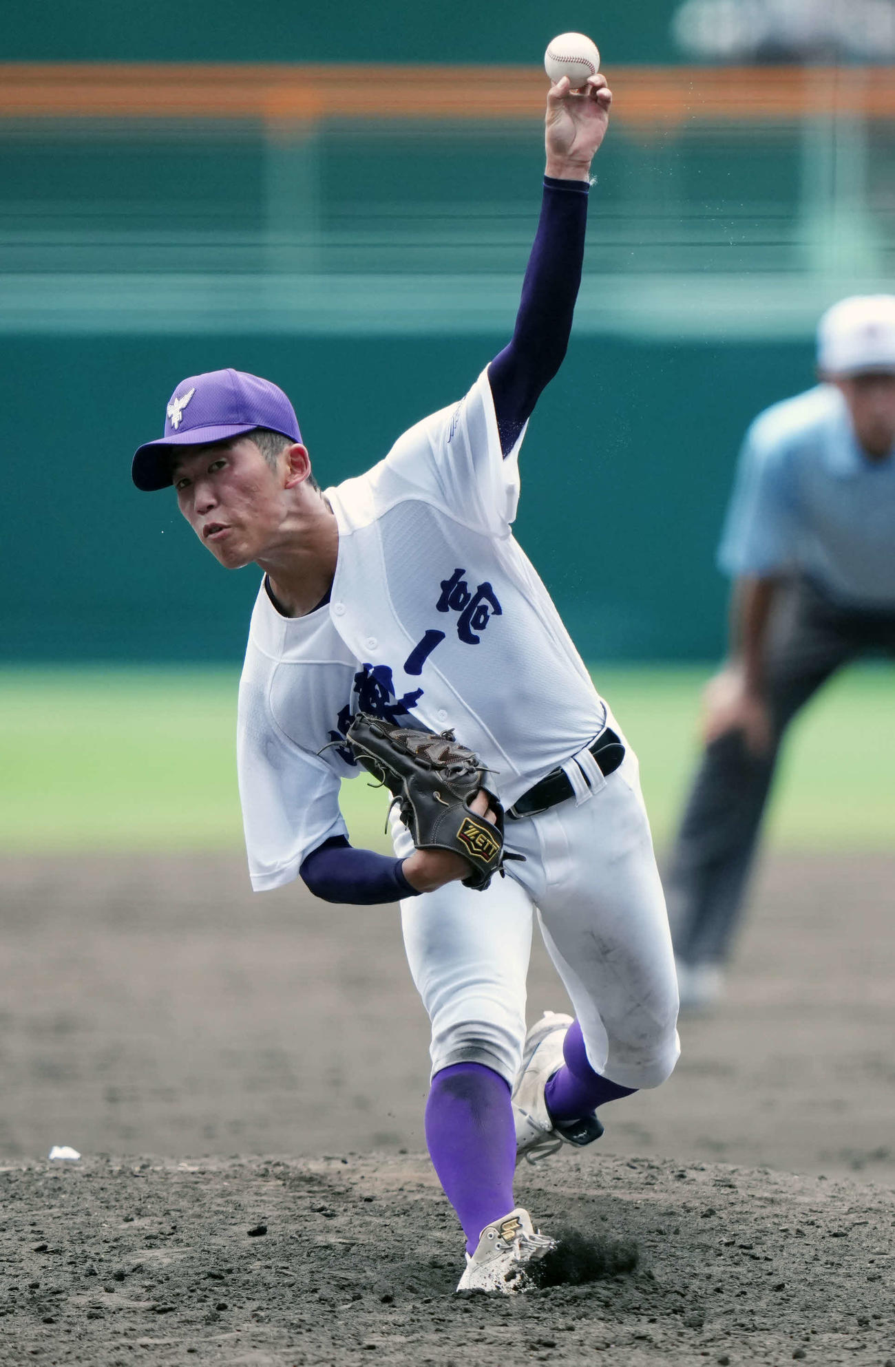 中越対関東第一　関東第一先発の坂本（撮影・小島史椰）