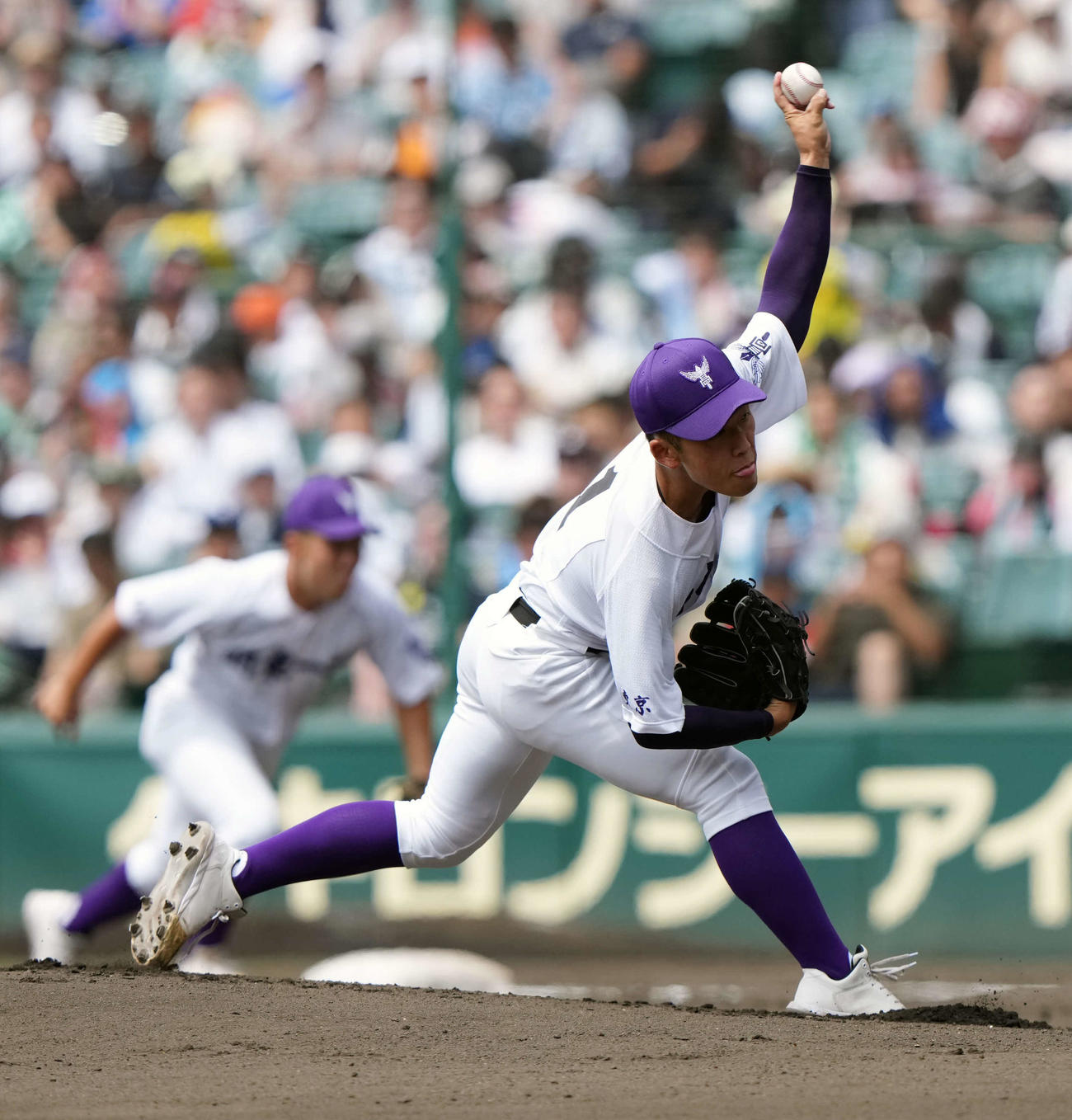 中越対関東第一　関東第一先発の坂本（撮影・小島史椰）