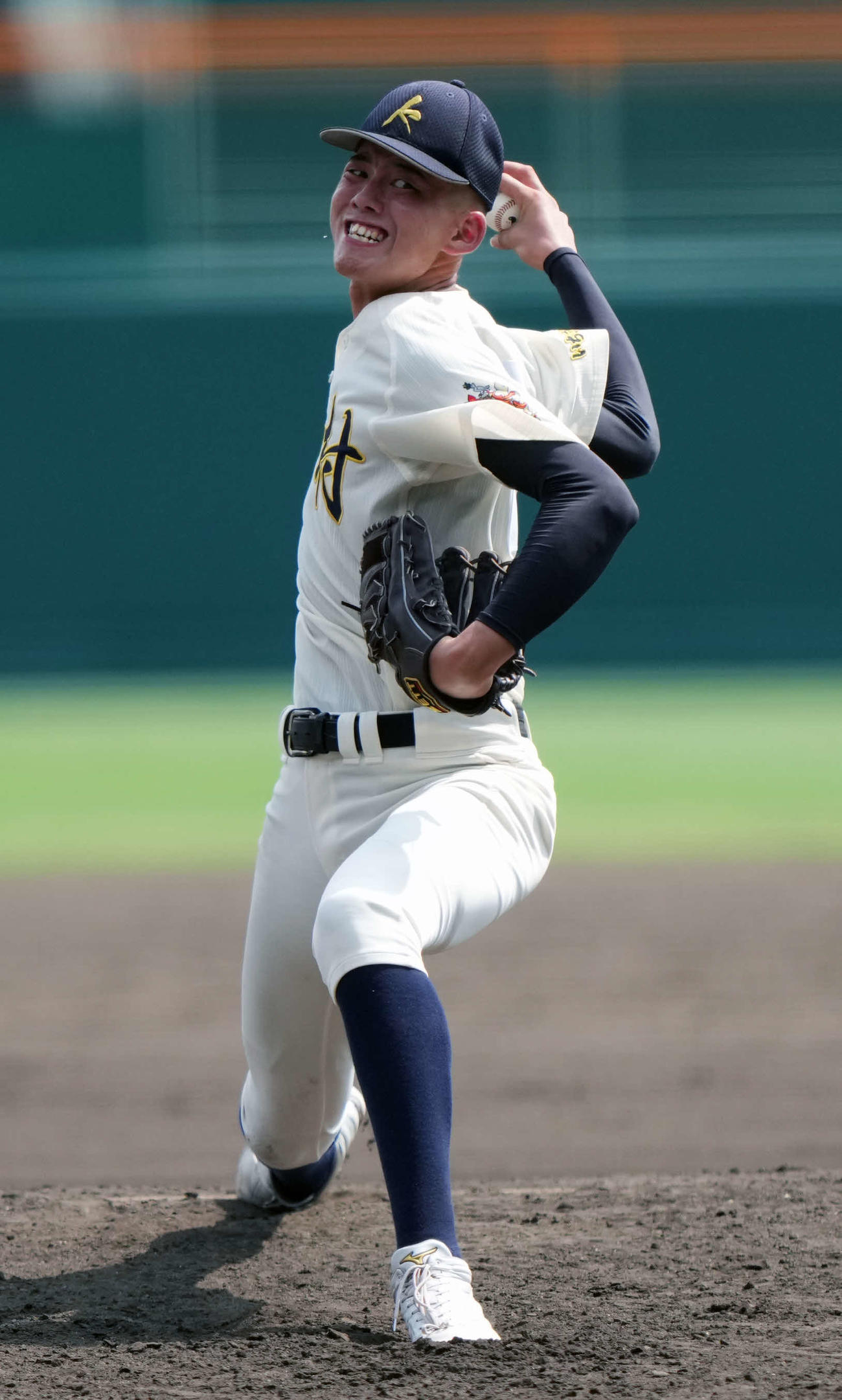 創成館対神村学園　神村学園先発の早瀬（撮影・小島史椰）