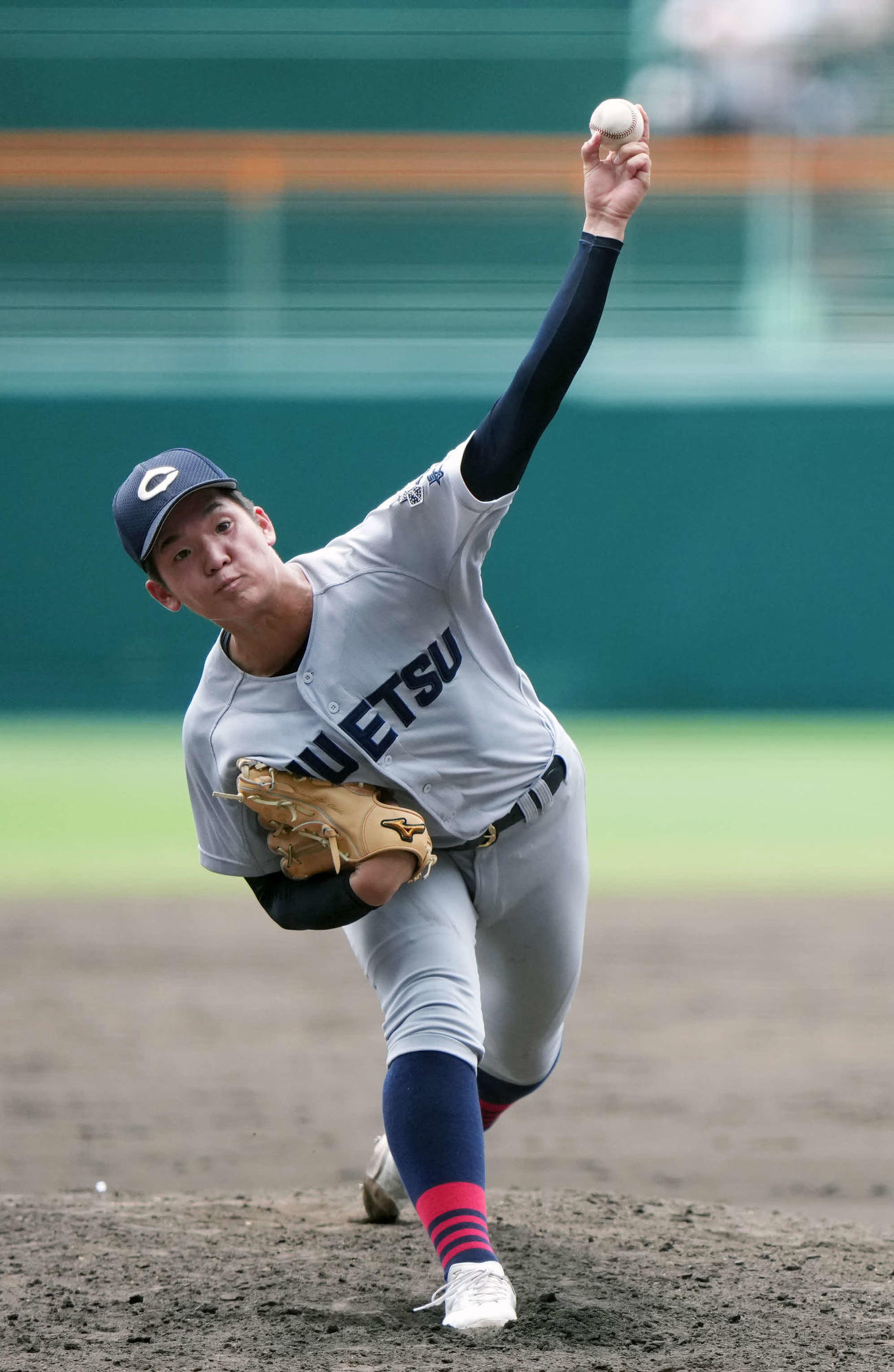 中越対関東第一　中越先発の雨木（撮影・小島史椰）