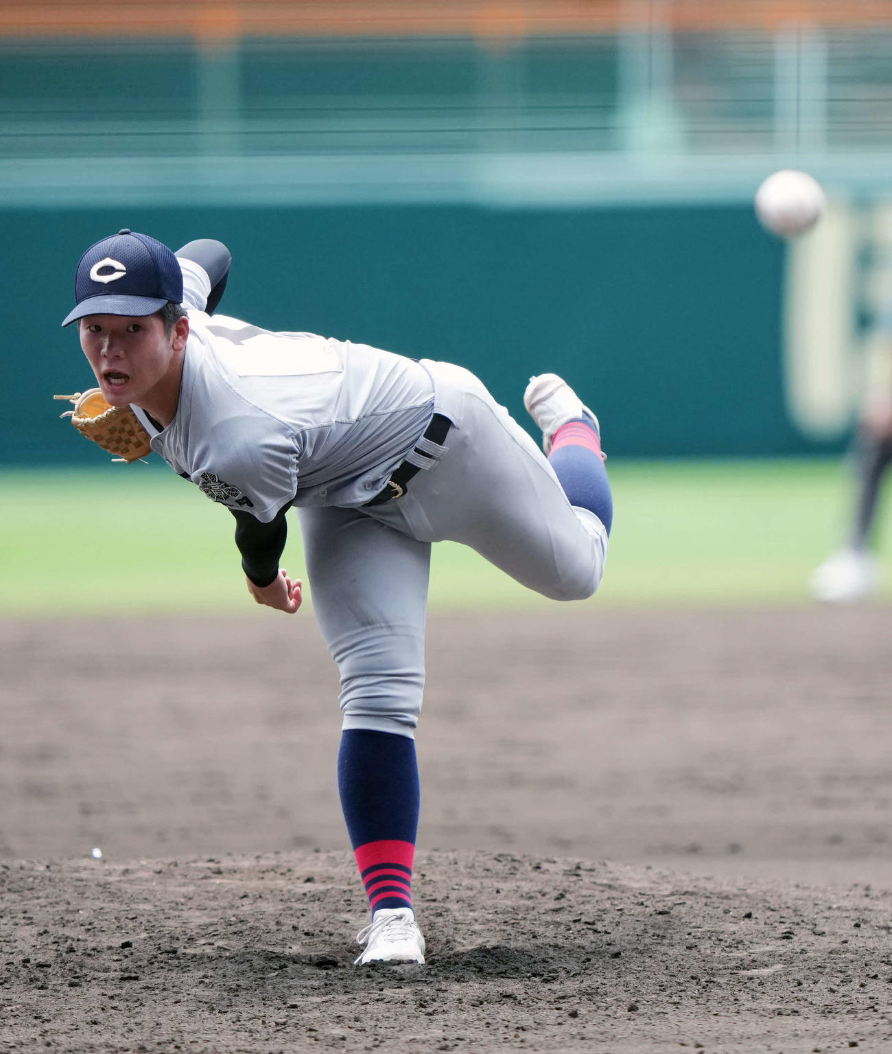 中越対関東第一　中越先発の雨木（撮影・小島史椰）