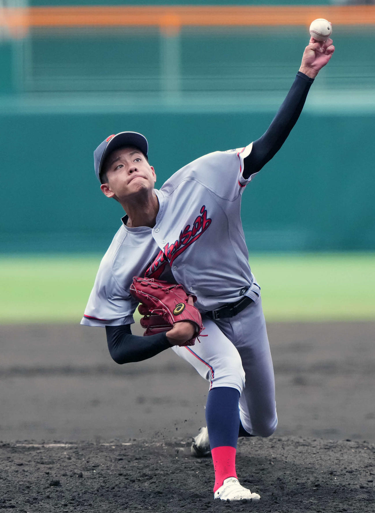 健大高崎対京都国際　京都国際先発の西村（撮影・小島史椰）