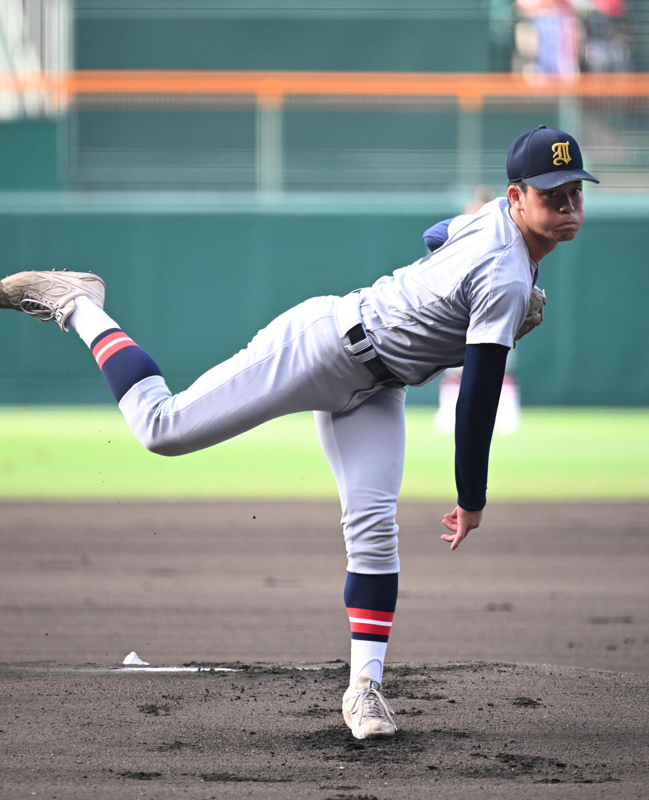 開星対仙台育英　先発する仙台育英・梶井（撮影・和賀正仁）